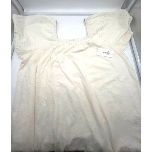 Style & Co Plus Size Cotton On Off Shoulder Top, Coconut Cream, 2X - Picture 5 of 9